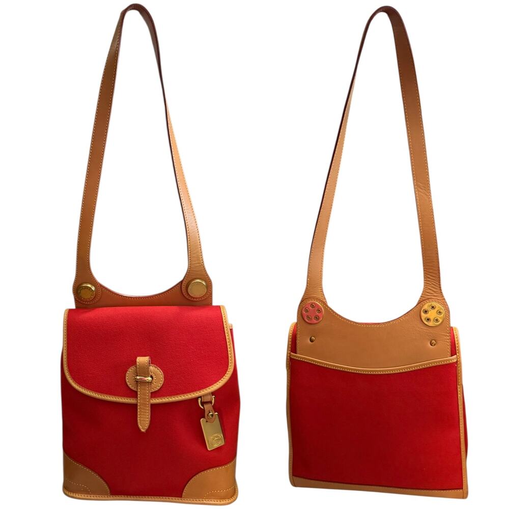 Dooney & Bourke Vintage Cabriolet Red Small Flap Bag Purse